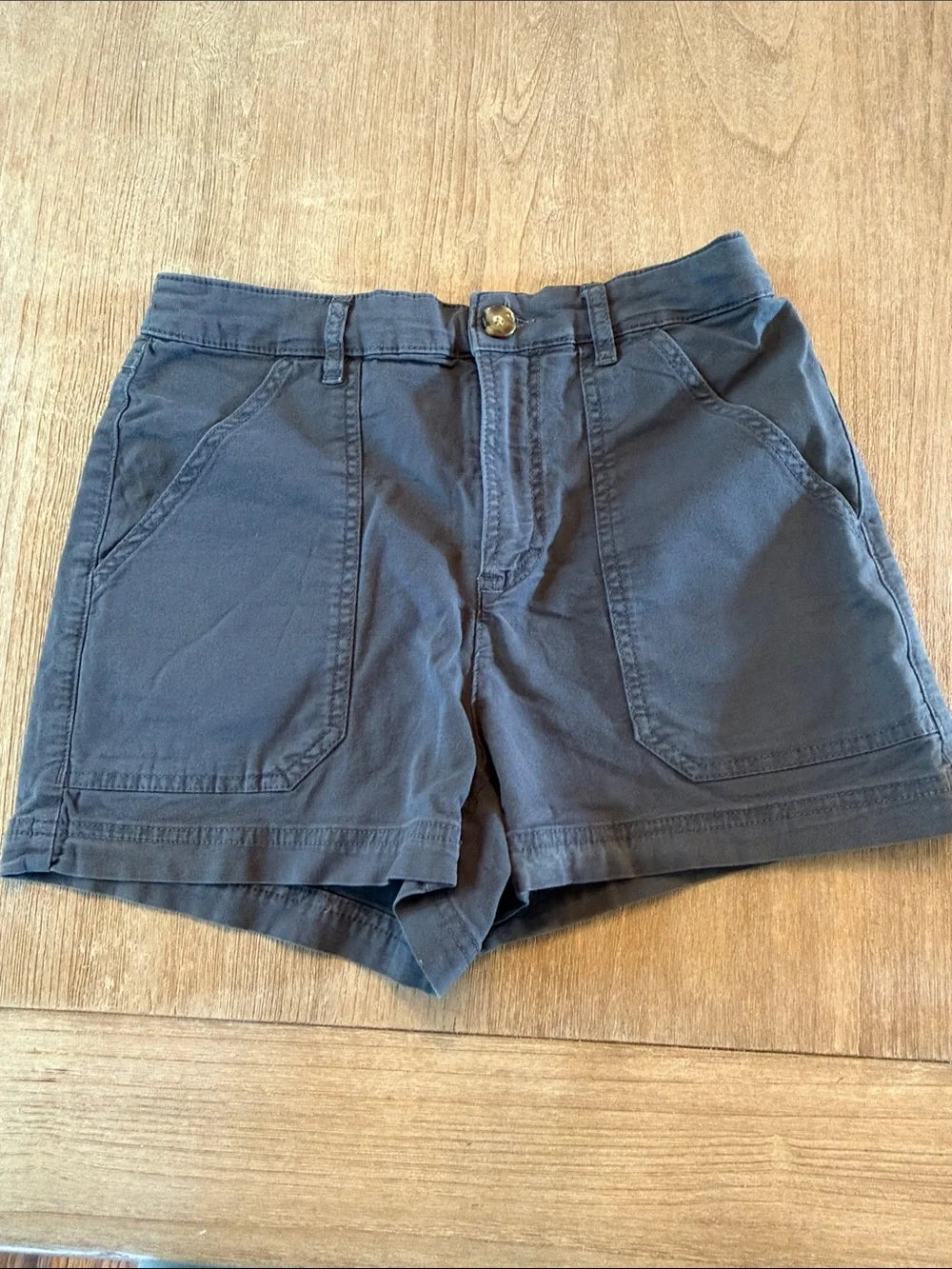 Marine Layer High Waisted Dark Gray Cotton Shorts